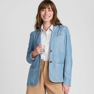 Lands End Lightweight Tencel Relaxed Blazer Womens X Large